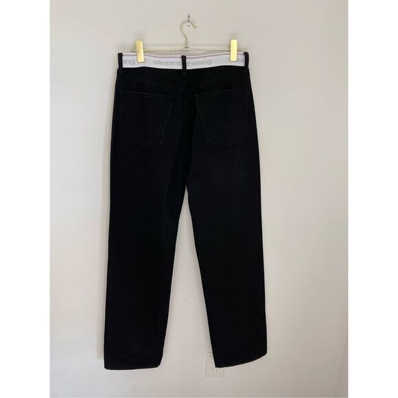 ALEXANDER WANG Logo High Waist Straight Leg Nonstretch Jeans Size 31 NWOT - Picture 5 of 9